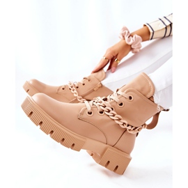FB2 Leather Boots Workers Beige Izzy brown khaki 2