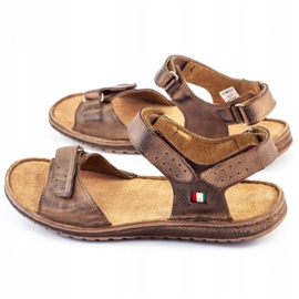 Men's leather sandals Komodo 881K brown 4