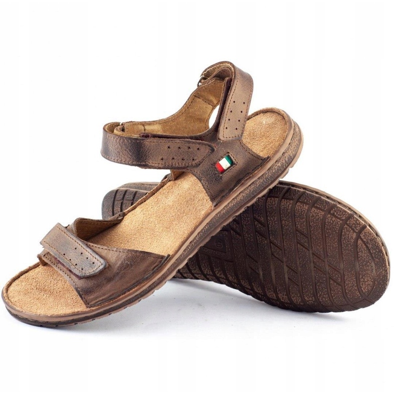Men's leather sandals Komodo 881K brown 2