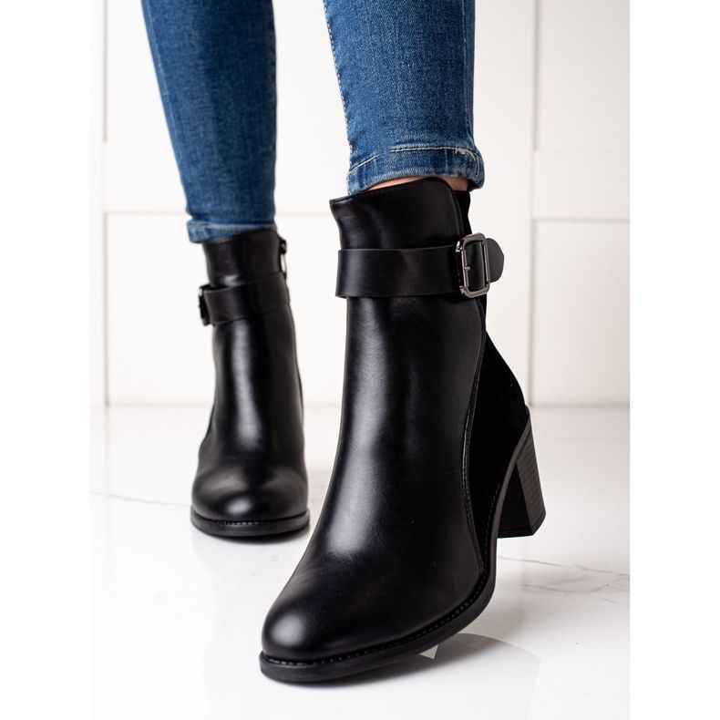 Melisa Fashionable Boots With Buckle black 1