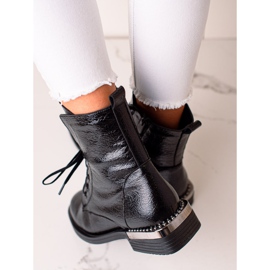 W. Potocki Elegant Lace-up Potocki Booties black 2
