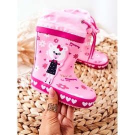 Children's Pink Rubber Galoshes Zinstina's Bear 1
