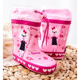 Children's Pink Rubber Galoshes Zinstina's Bear 2 Children's Pink Rubber Galoshes Zinstina's Bear 2