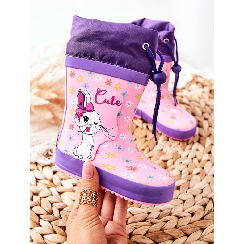 Children's Pink Rubber Galoshes Hekamna Rabbit 1