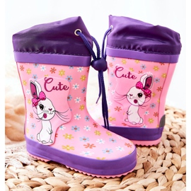 Children's Pink Rubber Galoshes Hekamna Rabbit 2