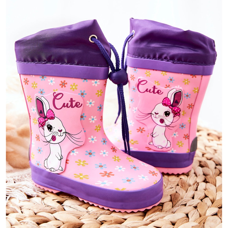 Children's Pink Rubber Galoshes Hekamna Rabbit 2