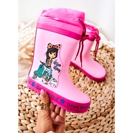Children's Rubber Rain Boots Pink Heilee Girl 1