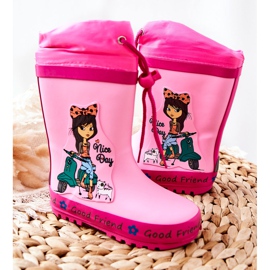 Children's Rubber Rain Boots Pink Heilee Girl 2