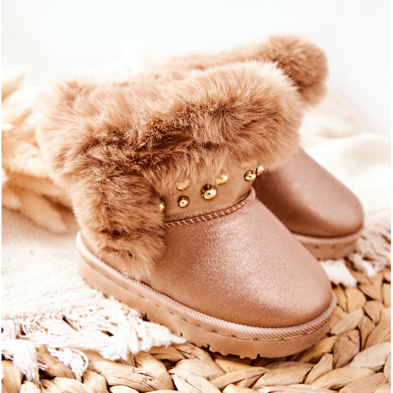 FR1 Children's Snow Boots With Fur Pink Gold Bonni golden 2 FR1 Children's Snow Boots With Fur Pink Gold Bonni golden 2