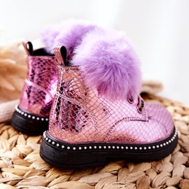 PA1 Children's Warm Boots With Fur Violet Rosea purple 2