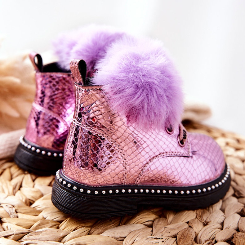 PA1 Children's Warm Boots With Fur Violet Rosea 2 PA1 Children's Warm Boots With Fur Violet Rosea 2