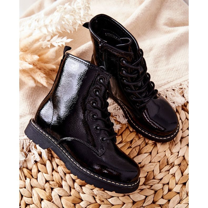 Vinceza Children's Warm Boots Lacquered Black Gessa 1 Vinceza Children's Warm Boots Lacquered Black Gessa 1