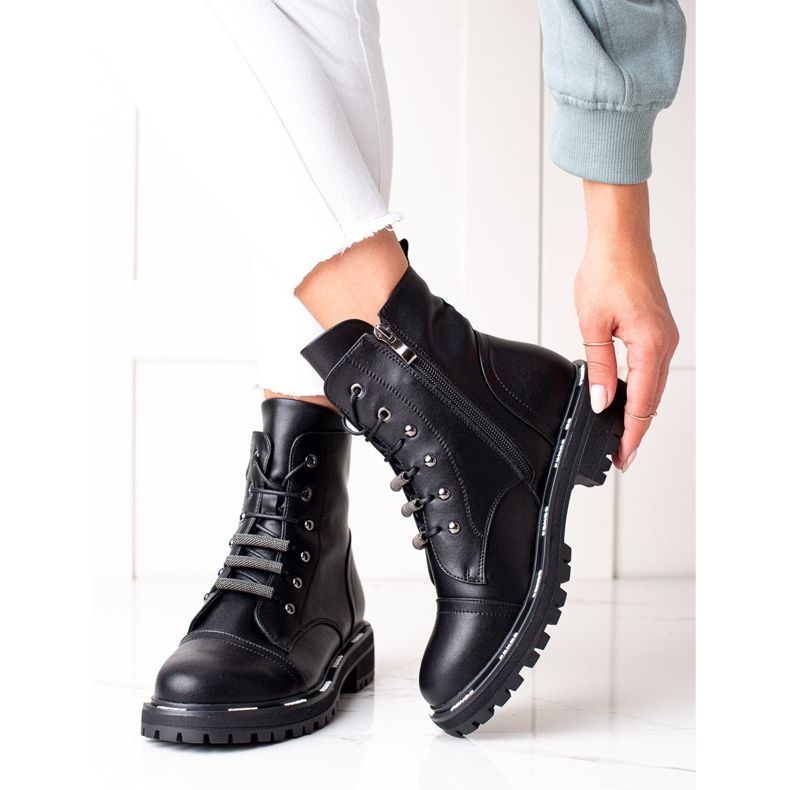 Stylish Leather Boots of ARTIKER Trappers black 1