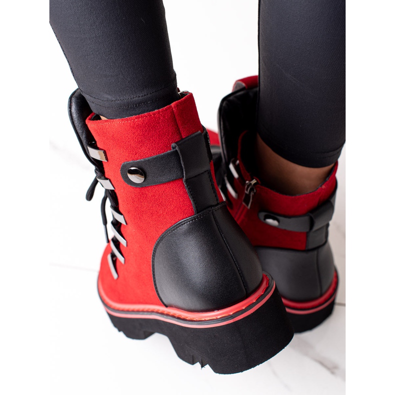 Red Artiker leather ankle boots 2