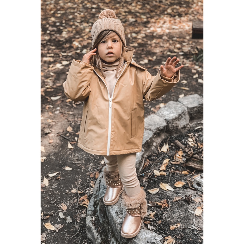 FR1 Children's Snow Boots With Fur Pink Gold Bonni golden 1