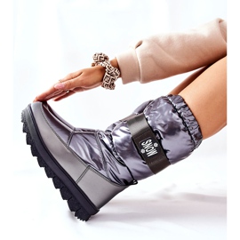 S.Barski Women's High Warm Snow Boots Gray Eunousa silver grey 2