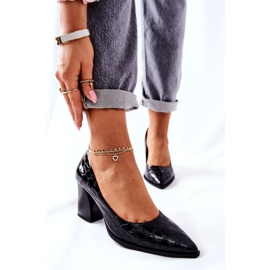 S.Barski Women's Leather Pumps Black Chay 1