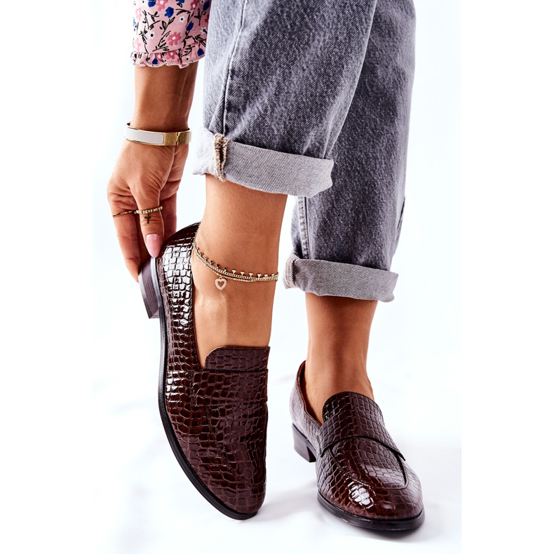 Vinceza Lacquered shoes with an animal pattern of brown linen 1 Vinceza Lacquered shoes with an animal pattern of brown linen 1