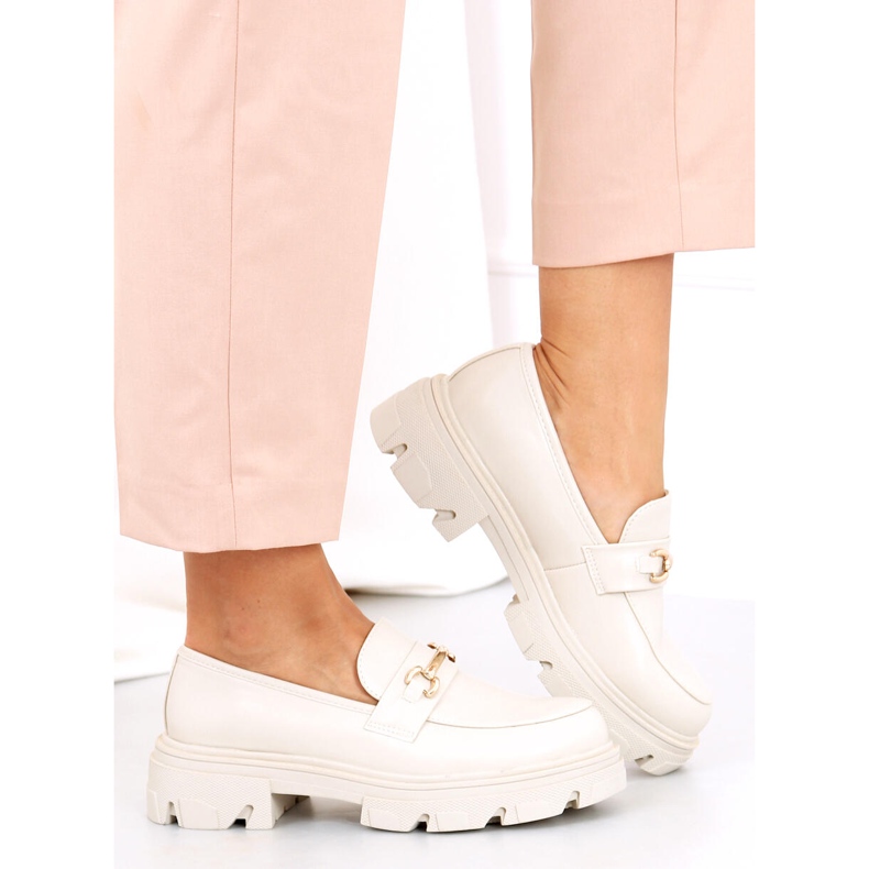 Loafers on a thick sole YY11 Beige 2