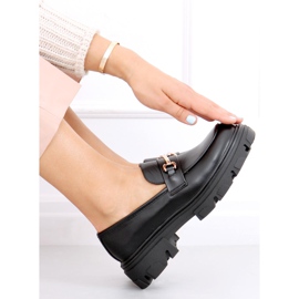 Black YY11 Black loafers with thick soles 2