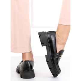 Black YY11 Black loafers with thick soles 1