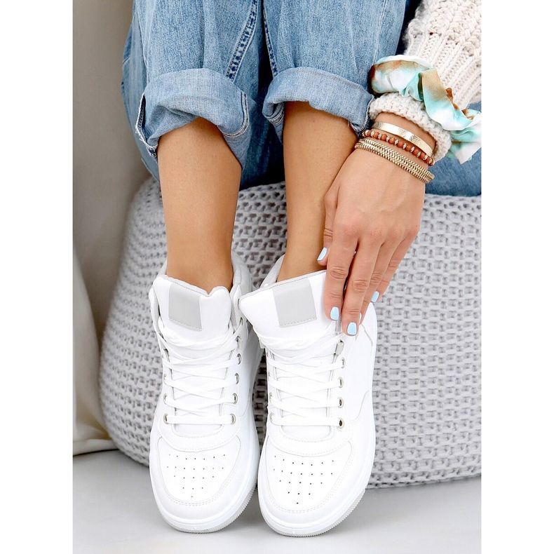 Emma WHITE / GRAY high-top sneakers 1