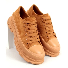 Lily Camel high-soled sneakers brown 1