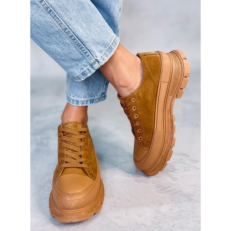 Lily Camel high-soled sneakers brown 2