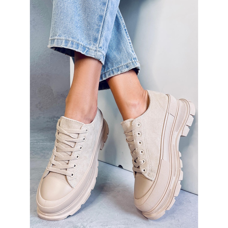 Lily Beige high-soled sneakers 1