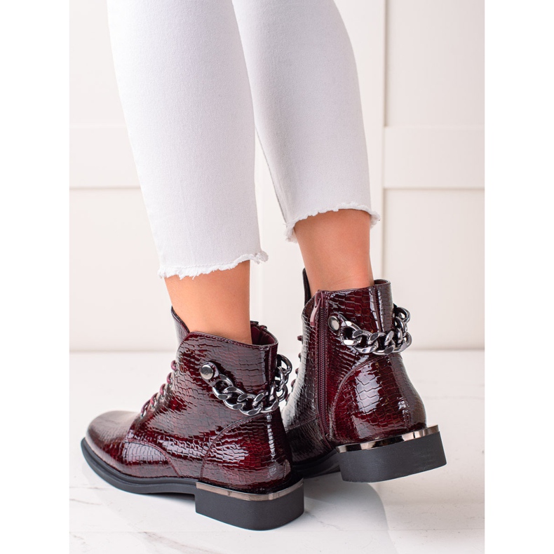 Elegant varnished boots by Sergio Leone claret 1