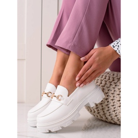 Diamantique Eco Leather Loafers white 2