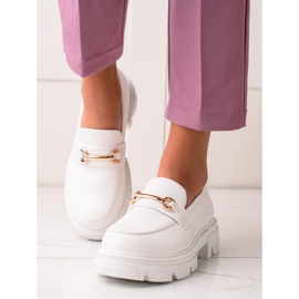 Diamantique Eco Leather Loafers white 1 Diamantique Eco Leather Loafers white 1