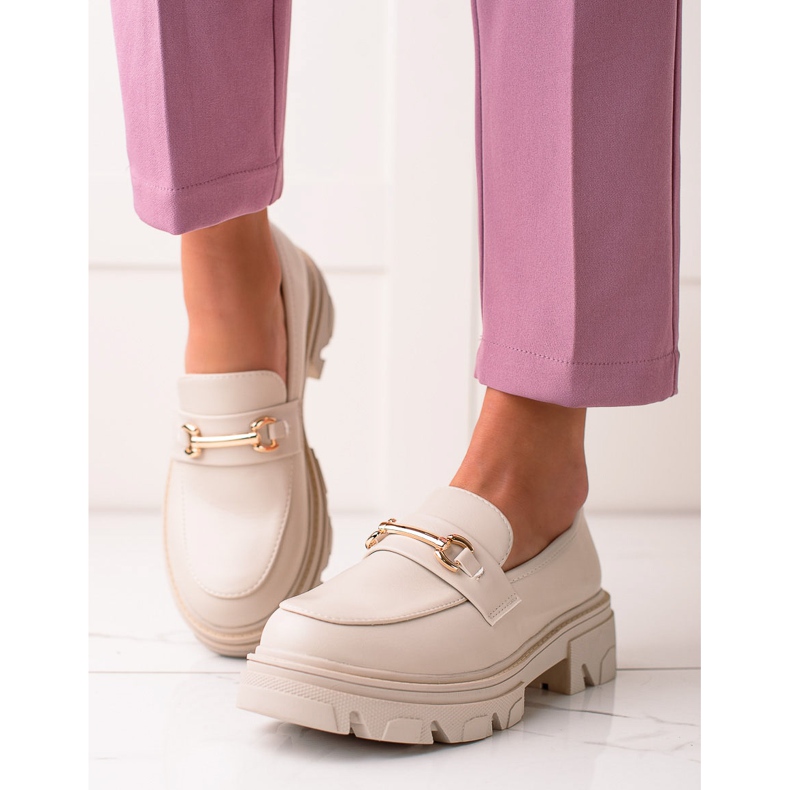 Diamantique Eco Leather Loafers beige 1 Diamantique Eco Leather Loafers beige 1