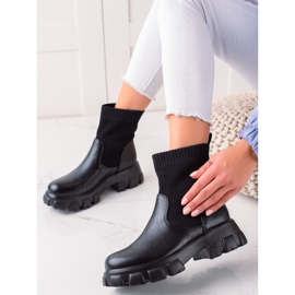 TRENDI Boots With Openwork Sock black 1