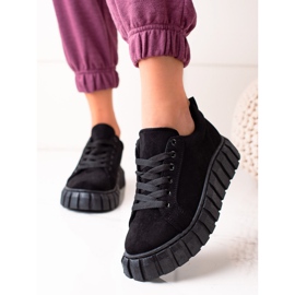 Sweet Shoes Suede Sneakers On The Platform black 2 Sweet Shoes Suede Sneakers On The Platform black 2