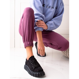 Sweet Shoes Suede Sneakers On The Platform black 1