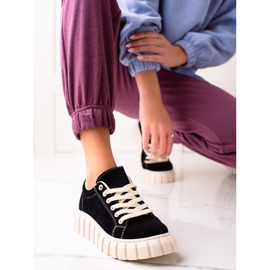 Sweet Shoes Suede Sneakers On The Platform black 1