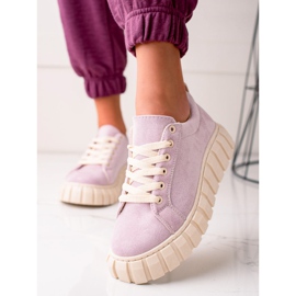 Sweet Shoes Suede Sneakers On The Platform purple 1