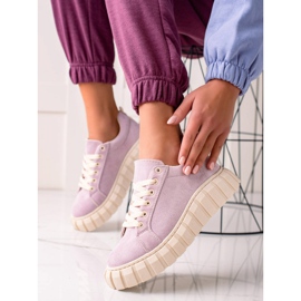 Sweet Shoes Suede Sneakers On The Platform purple 2