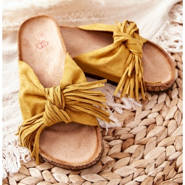 FW1 Yellow Taryne Cork Sole Flip-Flops 2