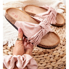 FW1 Pink Taryne Slippers On The Cork Sole 1