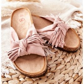 FW1 Pink Taryne Slippers On The Cork Sole 2