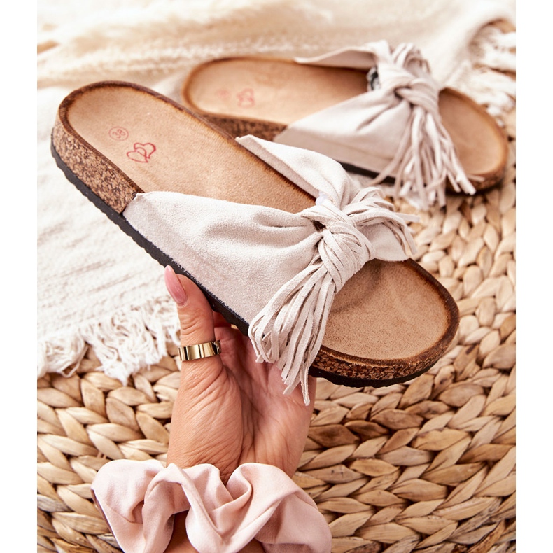 FW1 Taryne Beige Cork Sole Slippers 1