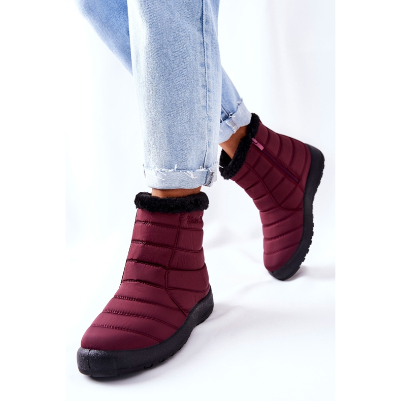 PE1 Women's insulated snow boots Burgundy Mezyss red 1