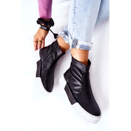 Maciejka Leather Boots On The Platform Black 05216-01 1