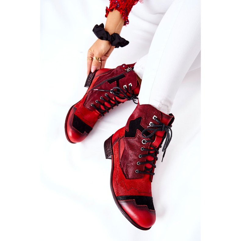Women's Warm Leather Boots Maciejka Red 04625-08 1