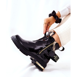 PM1 Classic Lacquered Boots With Black Lorie Stripe 1