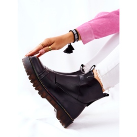 PM1 Black Milie Jodhpur Boots With Colorful Stitching 2