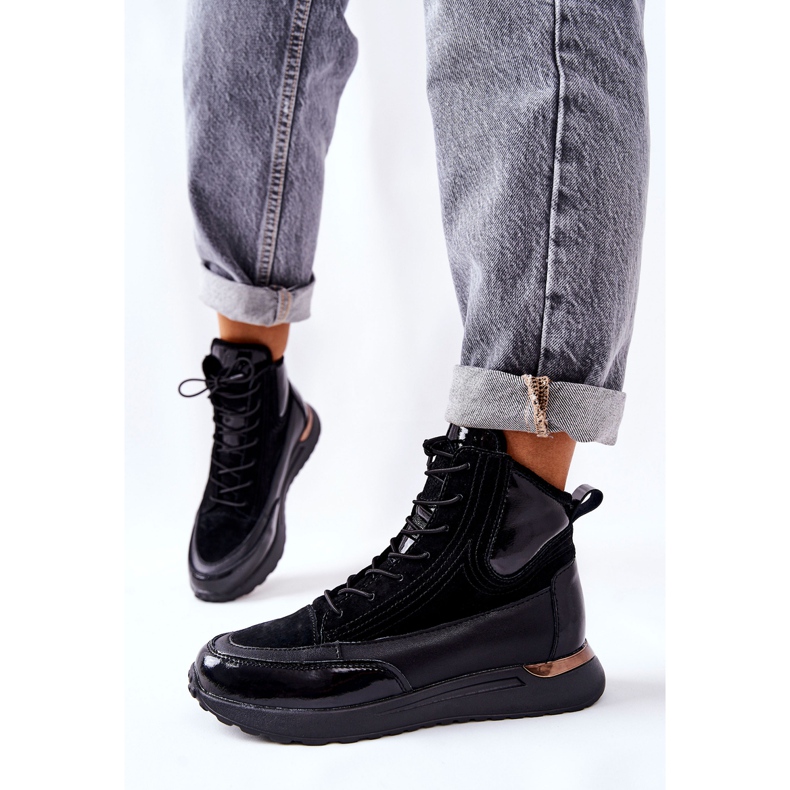 POTOCKI Black Chocci Black Leather Sports Sneakers 1