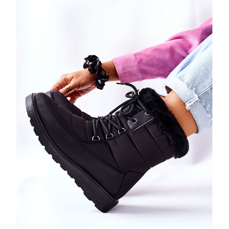 Vinceza High Snow Boots With Fur Black Haneta 2